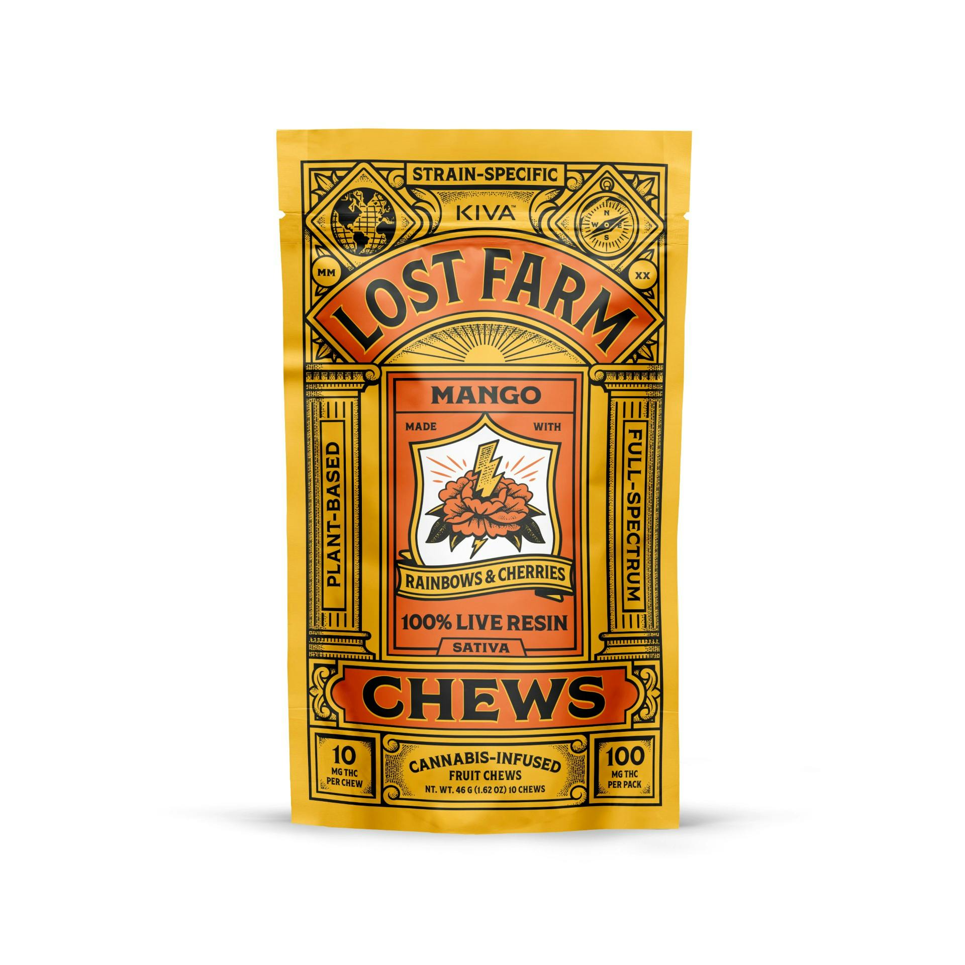 Shop Cresco- Kiva Lost Farms Chews Live Resin Mango [10pk] | 100mg