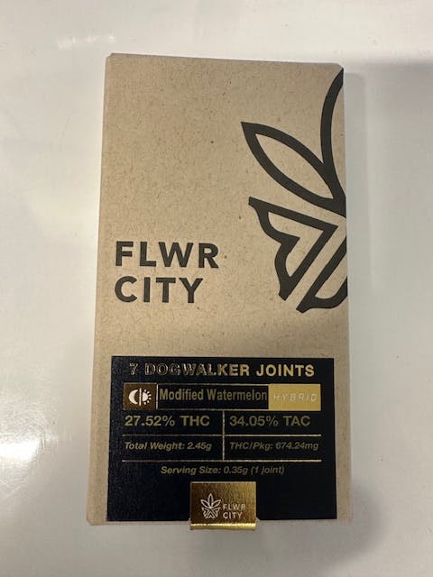 FLWR CITY | 0.35g Dogwalker Pre roll joints 7pk | MODIFIED  WATERMELON