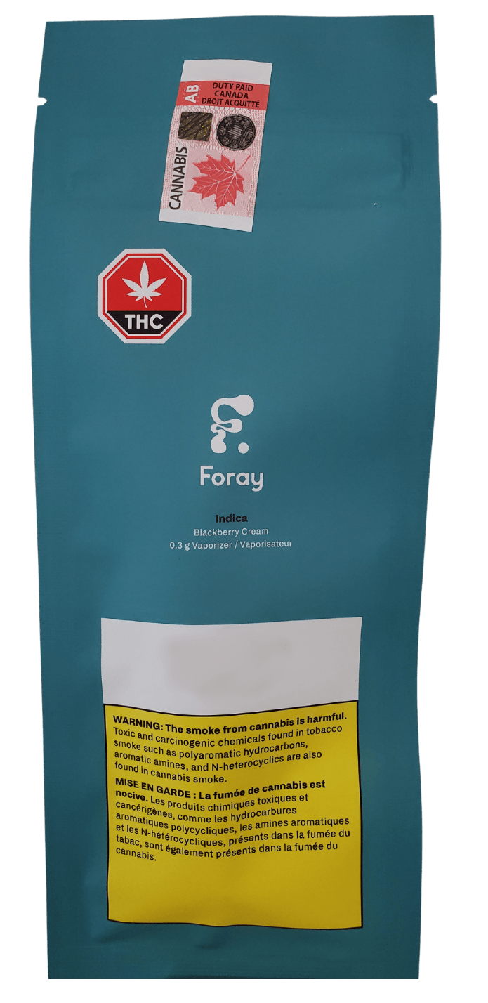 Foray - Indica Disposable Vape Pen (Blackberry Cream) | URBN Leaf Cannabis  Co
