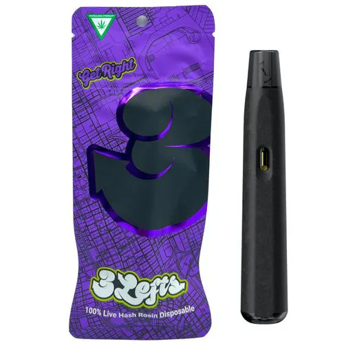 3Lefts | 1g Live Hash Rosin Disposable | Kush Mints-active