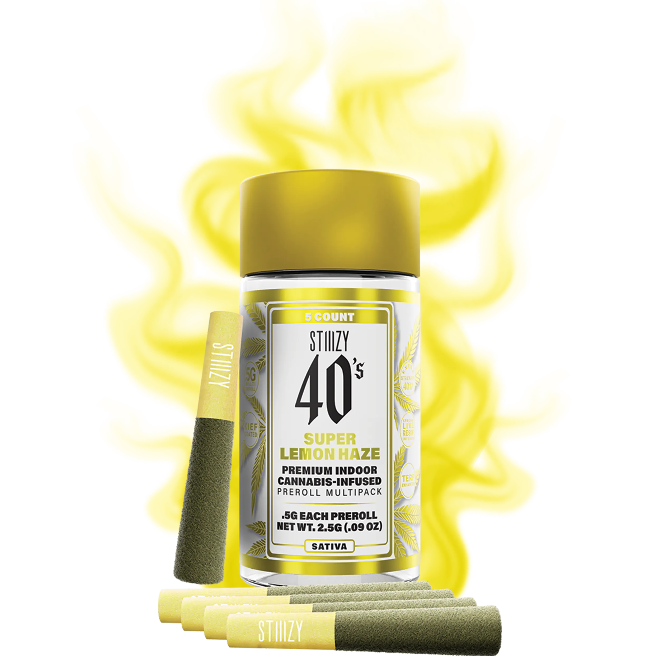 Stiiizy 40s Infused Preroll 5pk - Super Lemon Haze 2.5g at