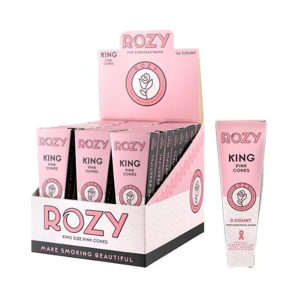 Rozy Pink Pre-Rolled Cones King Size 3 Pack