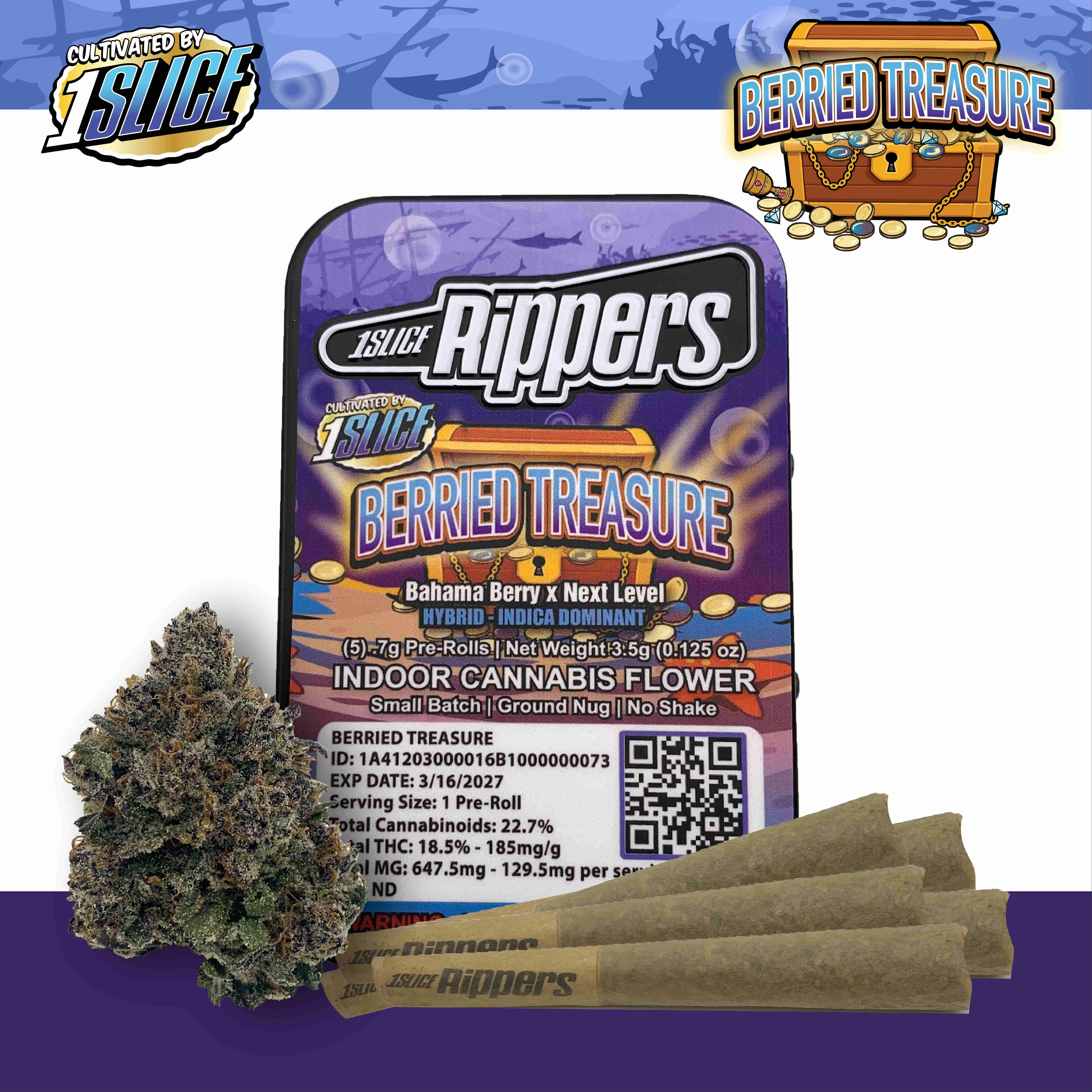 【C】HARRYPET Berry More Berried Treasure • 5 Pack Pre-Rolls • 3.5g by 1Slice | Buy Online