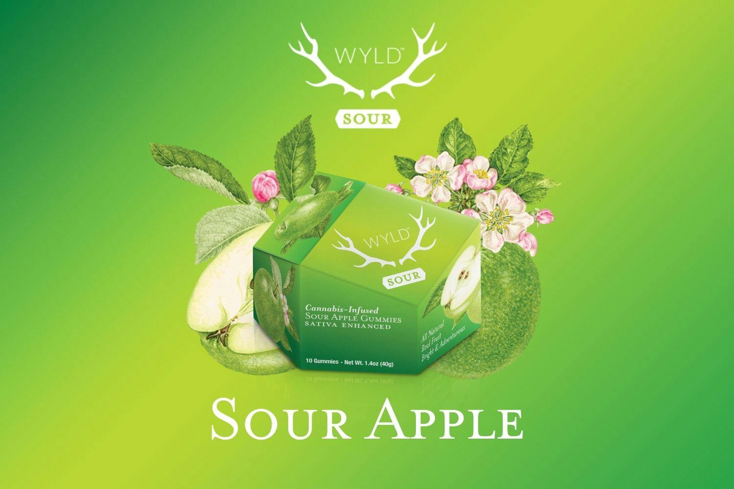 Product: Wyld | Sour Apple | Distillate Gummies - 100mg