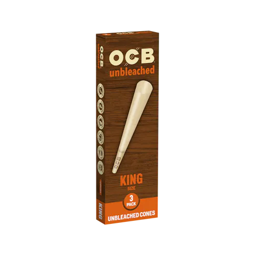 OCB | VIRGIN UNBLEACHED KING SIZE CONES | 3PK-active