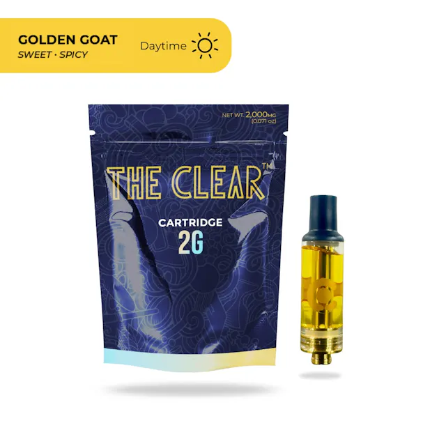 The Clear Cartridge Golden Goat 2g (sativa hybrid, cartridges)