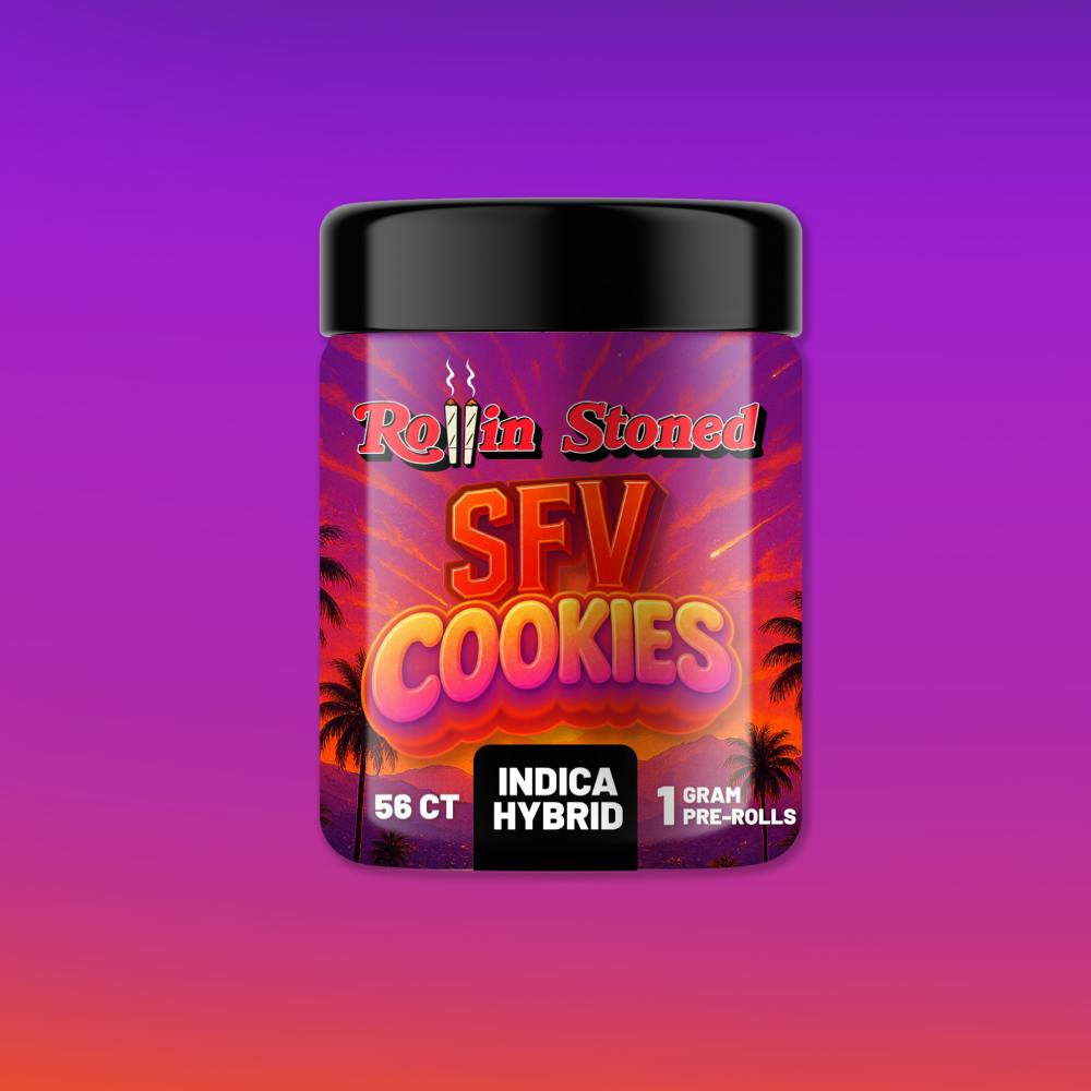 Rollin Stoned - 56-Pack 1g Prerolls - SFV Cookies