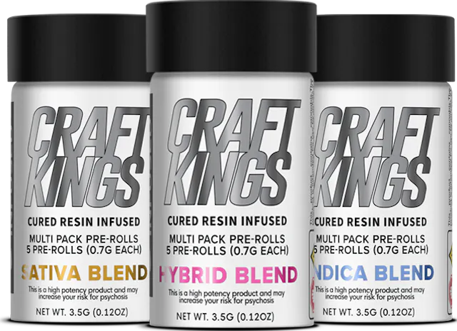 Craft Kings Infused Pre-Roll Pack Hybrid Blend 5pk/3.5g (infused pre roll packs)