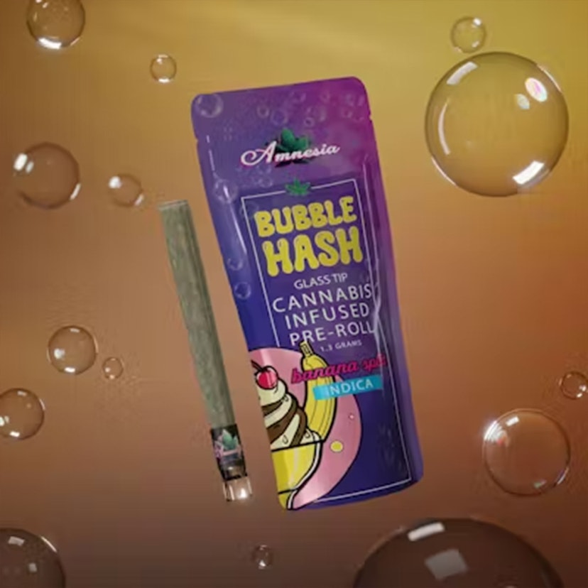 Amnesia | 1.3g Bubble Hash Infused Pre-Roll | Banana Split