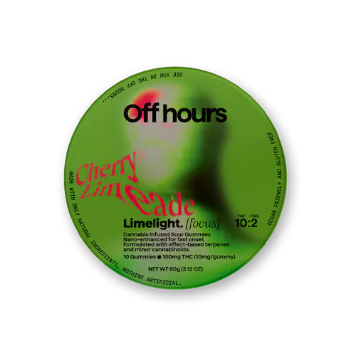 Off Hours Gummies ‘Limelight’ | 10:2 THC:CBG | Cherry Limeade [H]-active