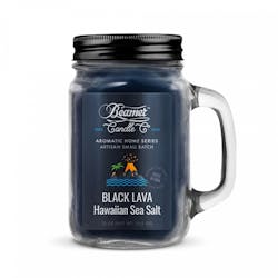 Beamer Candle Co | 12oz Glass Mason Jar Candle - Black Lava Sea Salt