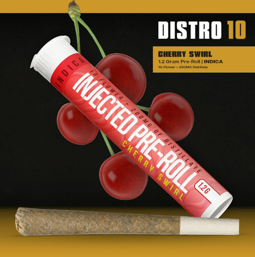 Distro 10 Infused Pre-roll | Cherry Swirl