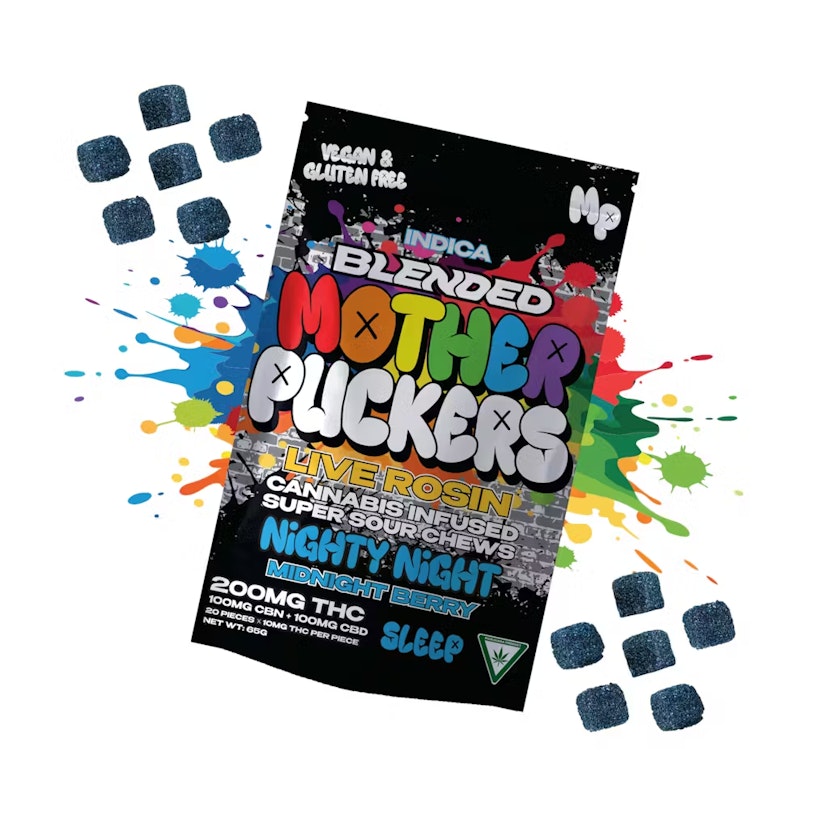 Mother Puckers | 200mg Gummies | Midnight Berry Nighty Night Sleep CBN:CBD