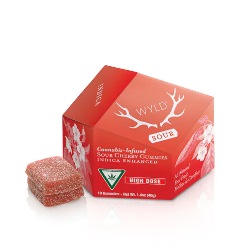 200mg | Sour Cherry Indica Enhanced Gummies-1