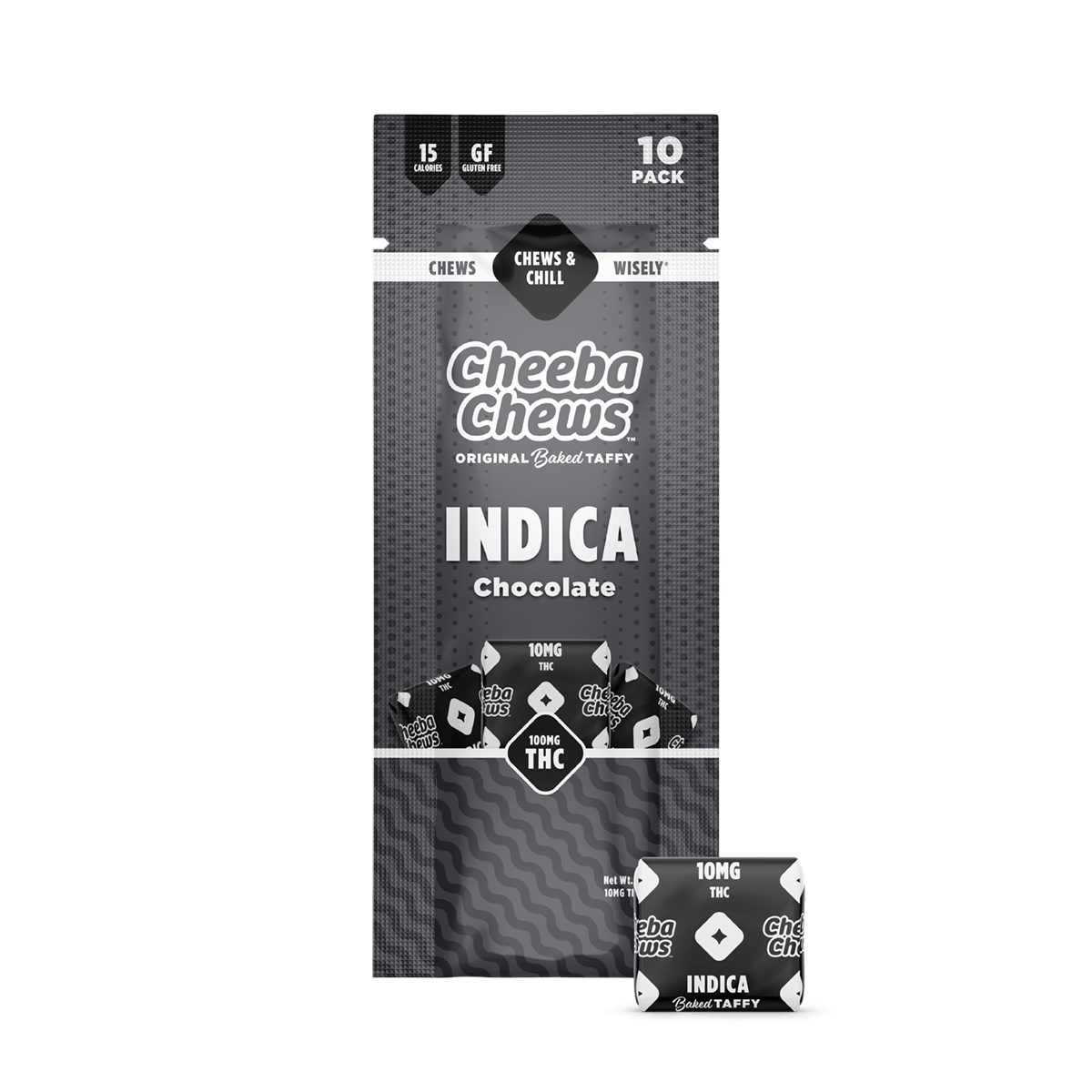 Cheeba Chews | Chocolate Taffy | Indica | 10 Pack 100mg