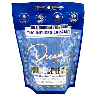 Product: Dream Edibles | Milk Chocolate Covered Dulce de Leche Caramels | 100mg