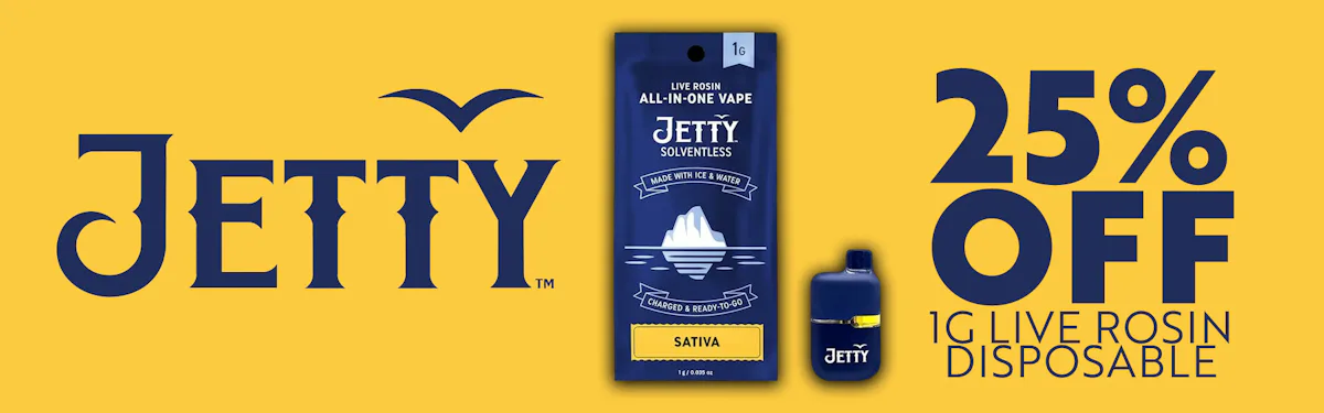 Jetty - 1g Live Rosin Disposable  - 25 Percent OFF