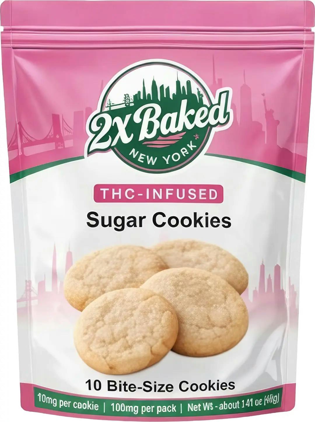 2x Baked - 100mg Cookies - Sugar