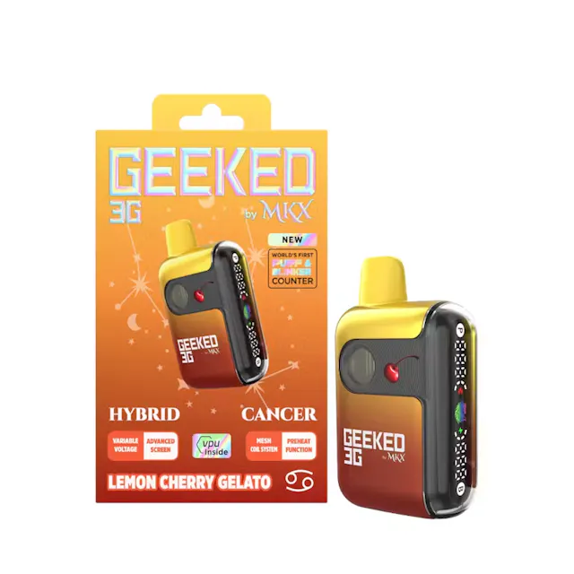 MKX Oil Co. MKX Oil Co Geeked Disposable Cancer - Lemon Cherry Gelato 3g (hybrid, disposables)