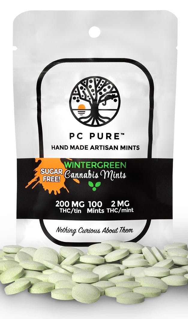 PC Pure PC PURE | WINTERGREEN | CANNABIS MINTS | SUGAR FREE | 200MG — EDIBLES
