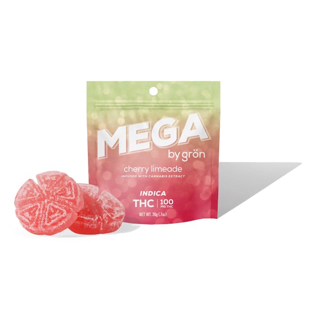 Like a splash of your favorite summertime slushy, these Cherry Limeade Mega Discs are sweet, tart, and packed with 100mg of THC. Five times larger than our standard Pearls, it's perfect for customers looking for an edible with a sweet splash of sunshine.

Made With Real Fruit  •  Soy-Free  •  Gluten-Free  •  Made With Rosin 