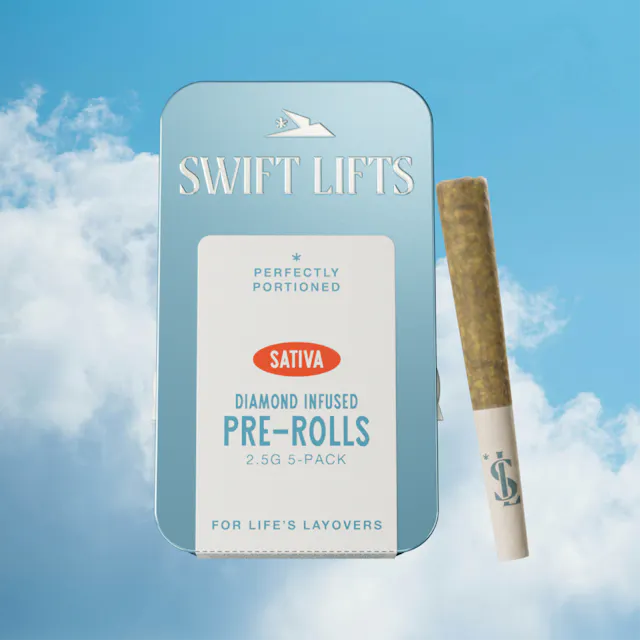 Swift Lifts Diamond Infused Pre-Roll Pack Casey Jones 5pk/2.5g (sativa, infused pre roll packs, 1g)