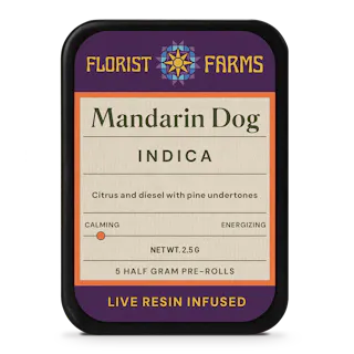 Live Resin Infused Mandarin Dog | Half Gram Pre-Rolls | 5pk