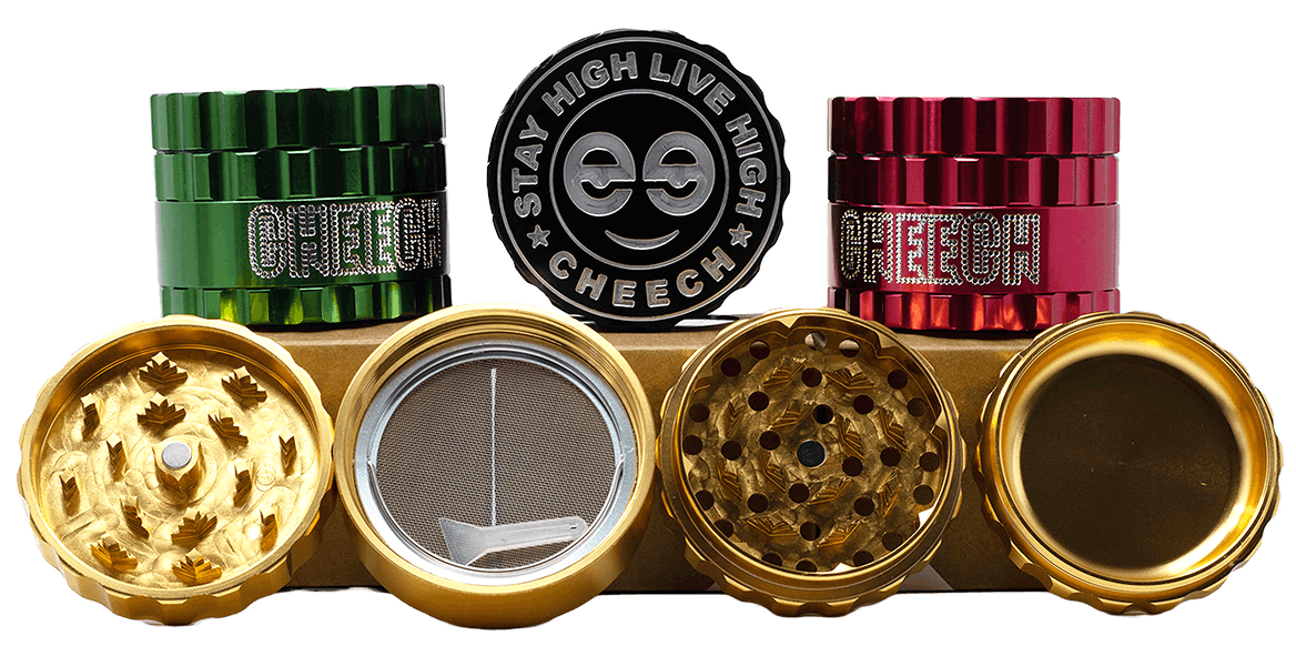 Cheech | 63mm 4pc 'Stay High Live High' Grinder - Assorted Colours #1004