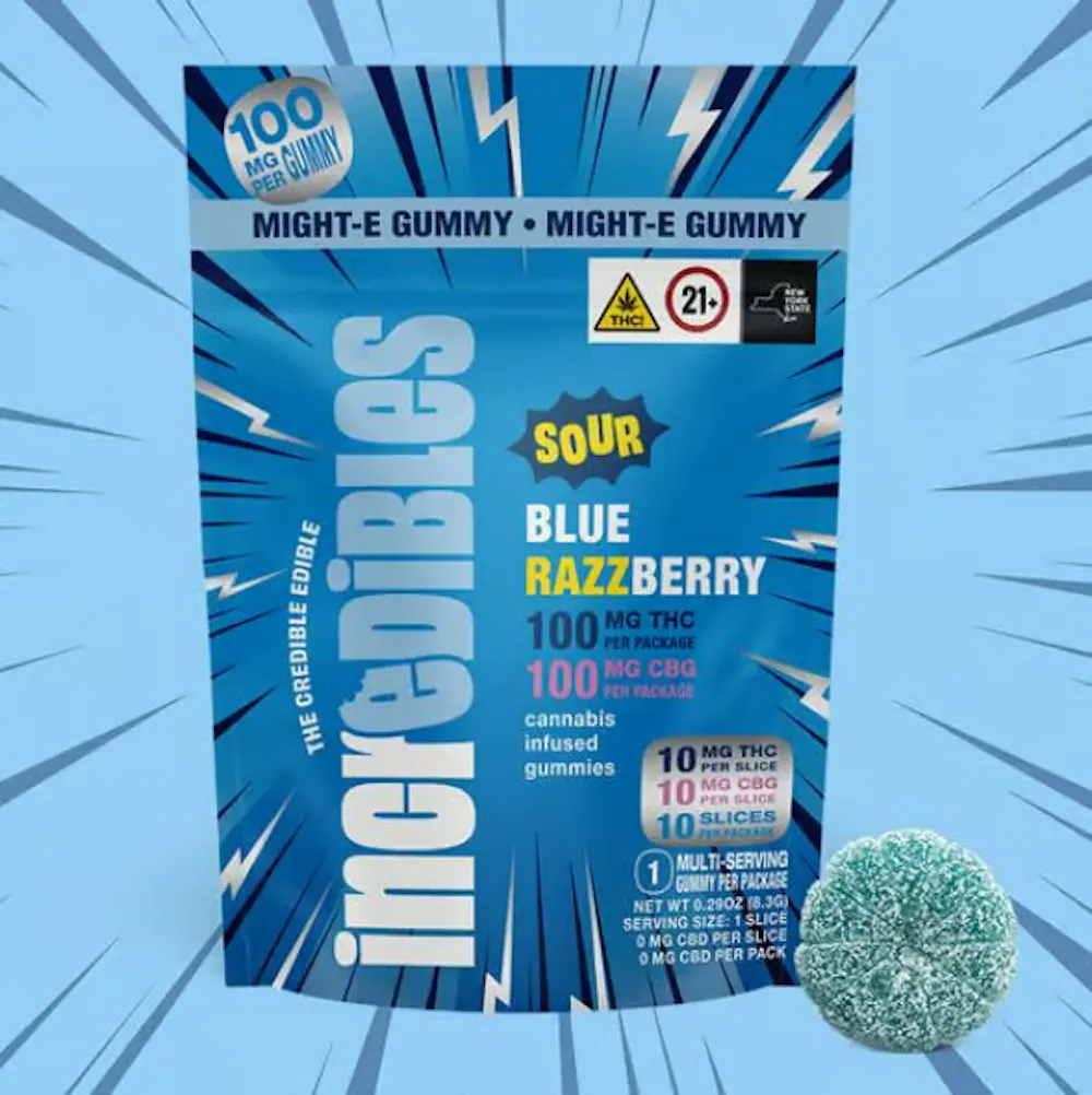 Product Incredibles - Sour Blue Razzberry - 100mg - Gummies