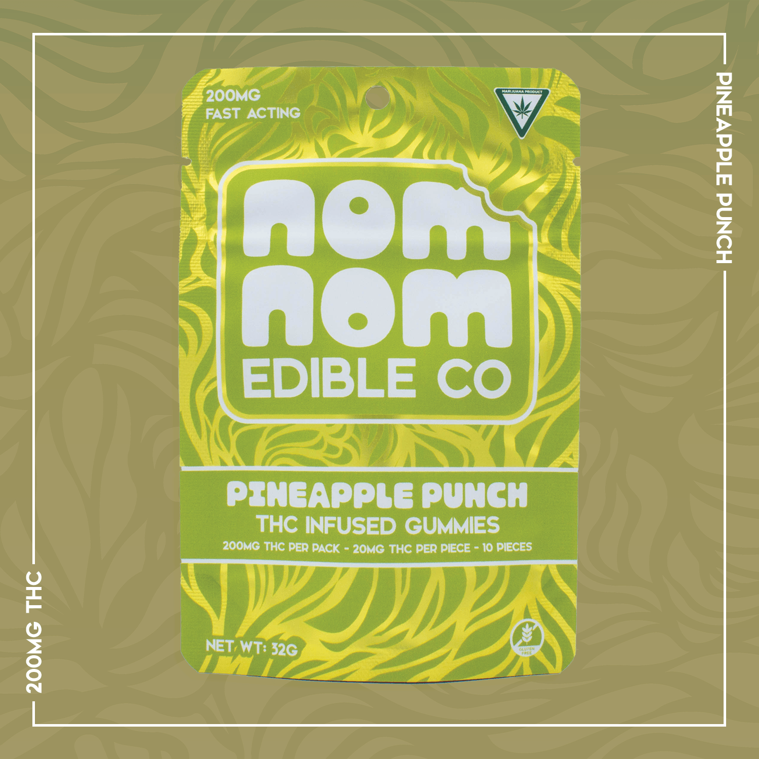 Nom Nom Edible Co. Nom Nom Edible Co | 200mg Gummies | Pineapple