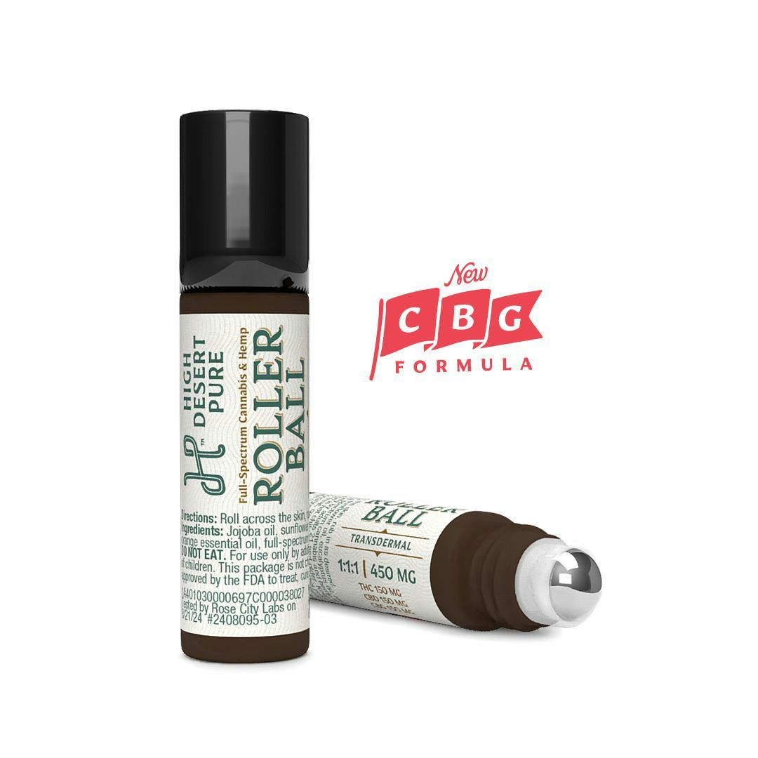 Roller Ball | Transdermal | 450mg | 1:1:1 | THC:CBD:CBG | 3.4 fl oz