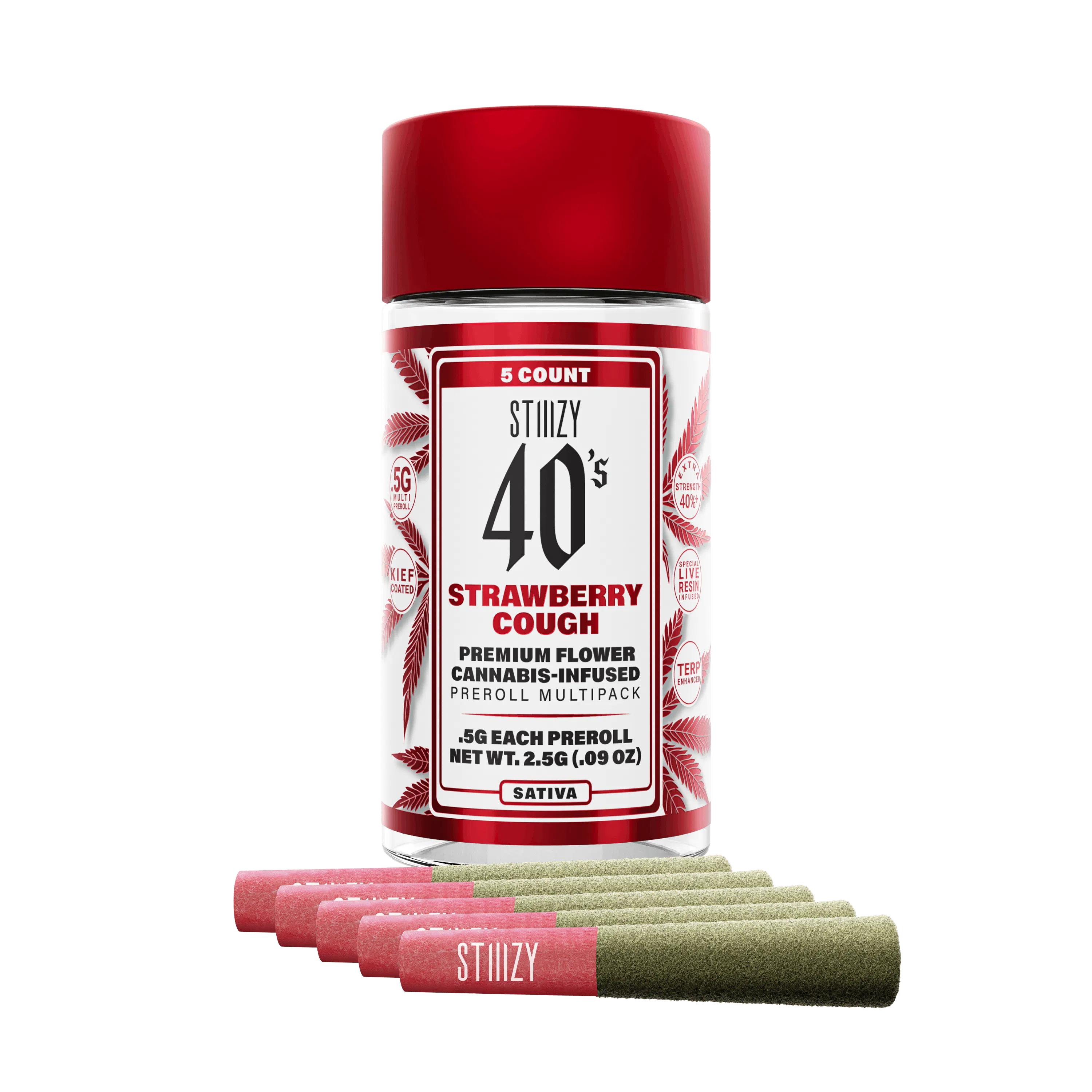 Strawberry Cough 40's Infused Pre-Roll 0.5g 5-pack | 2.5g | Ozone