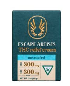Photo of Escape Artists – Unscented Relief Cream (1:1) (CBD:THC) 2oz – 300mg