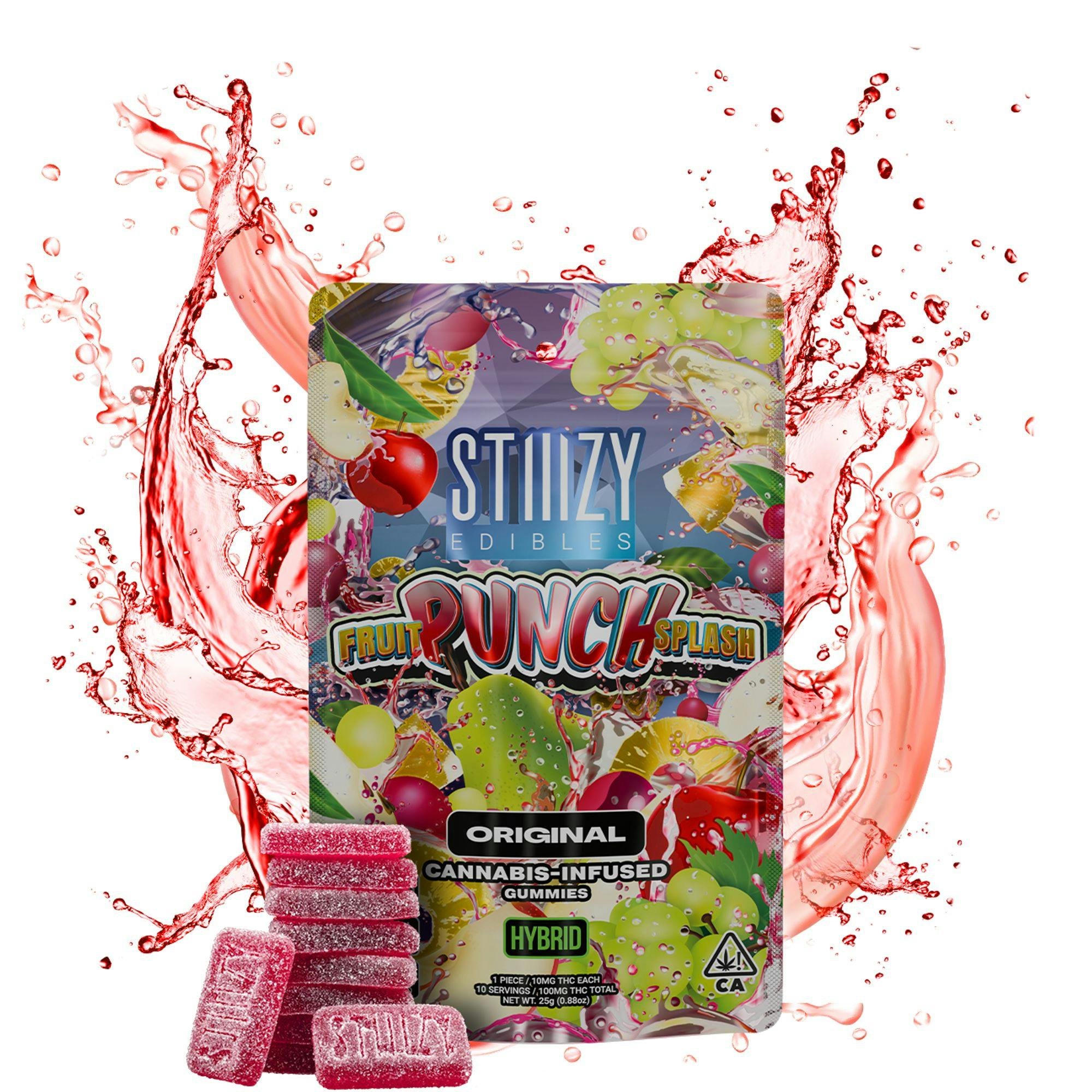 STIIIZY Fruit Punch Splash 10pk 100mg Original Gummies