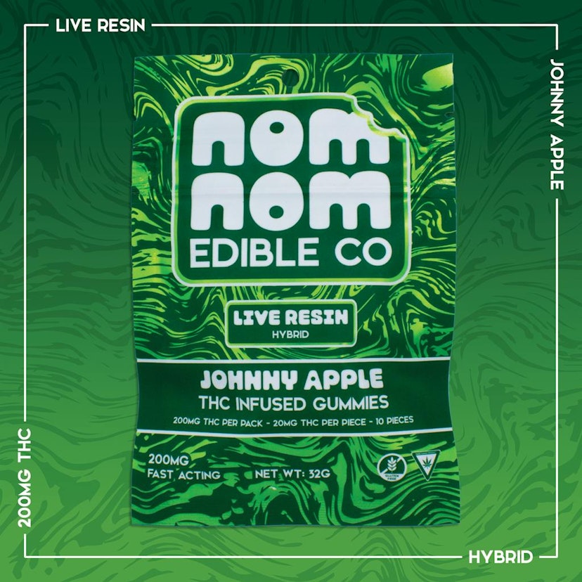 Nom Nom | 200mg THC Live Resin Gummies | Johnny Apple