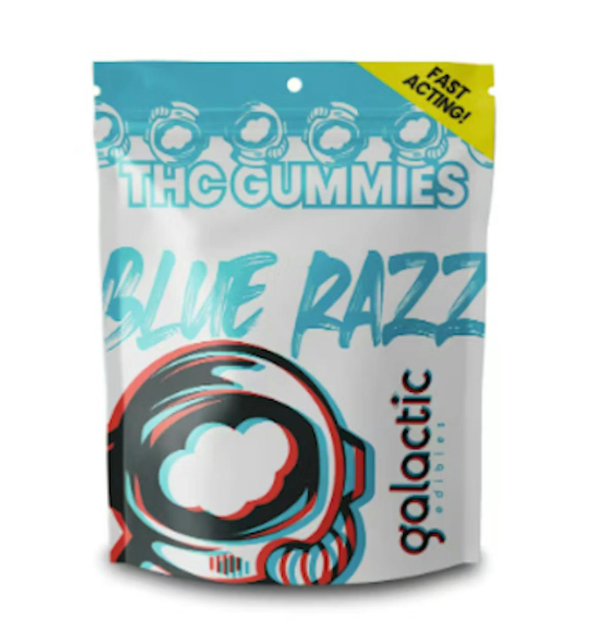 Photo of Galactic Blue Razz Fast Acting Gummies 100mg 20pk