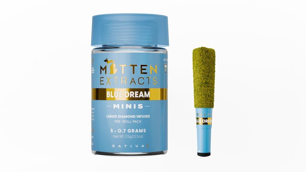 Product: MITTEN EXTRACTS | BLUE DREAM | INFUSED PRE-ROLLS | 5 x 0.7G SATIVA