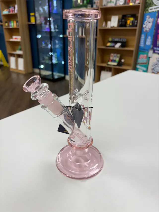 Phoenix Star Glass 10" Ice Pinch Straight Tube Pink (glassware)