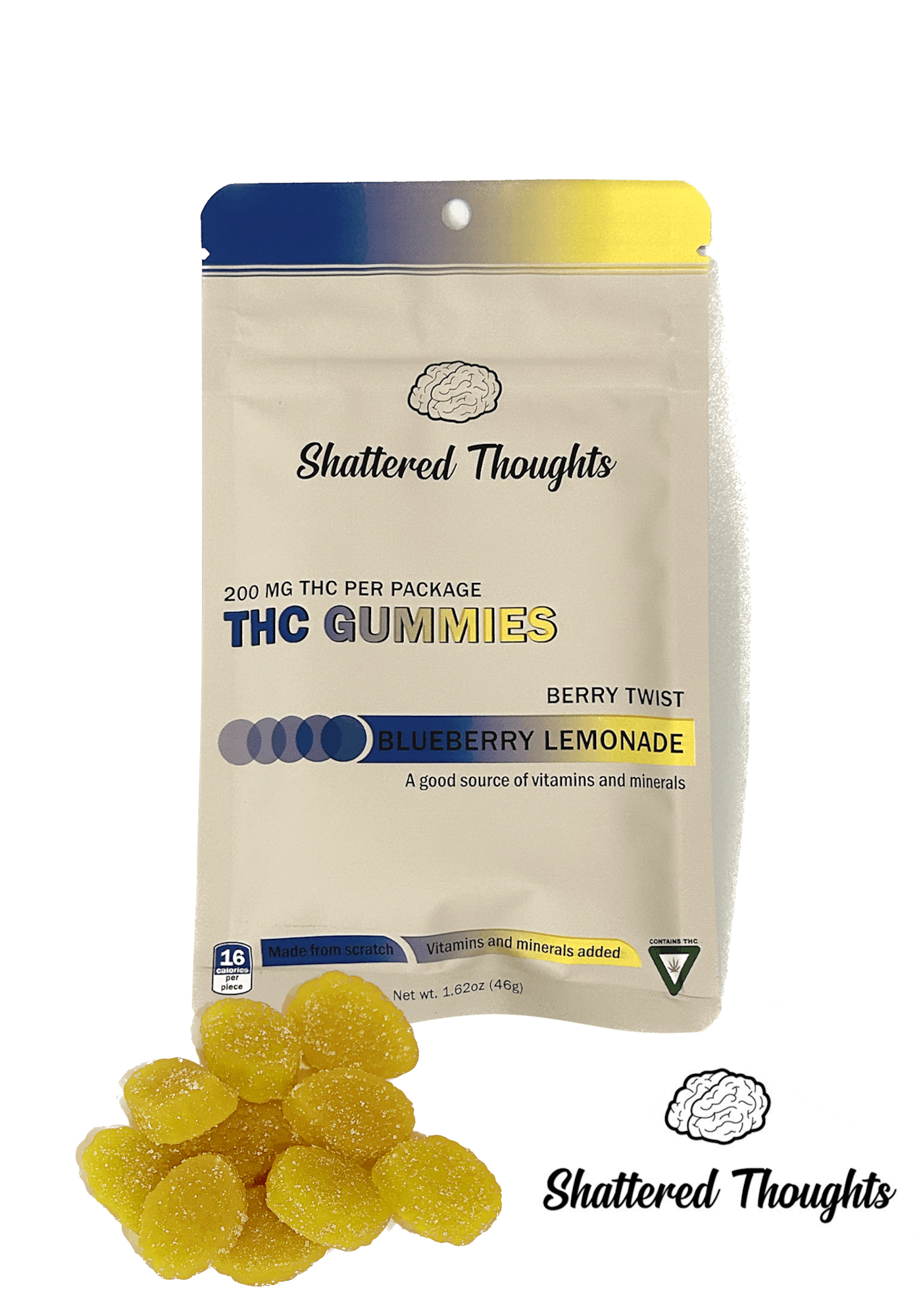 Product: Shattered Thoughts | Gummies - 200mg - Blueberry Lemonade