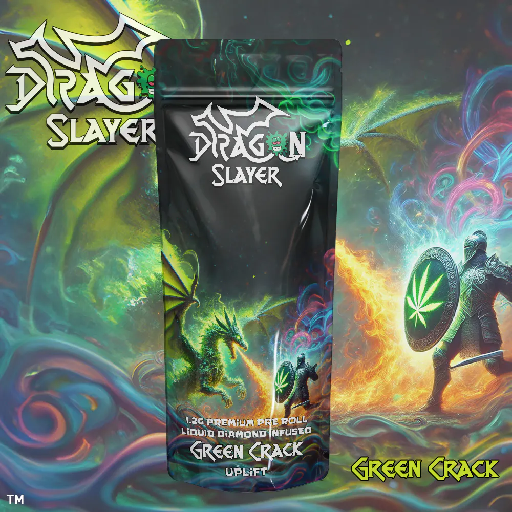 GIGGLES DRAGON SLAYER - GREEN CRACK - INFUSED PREROLL - 1.2G at
