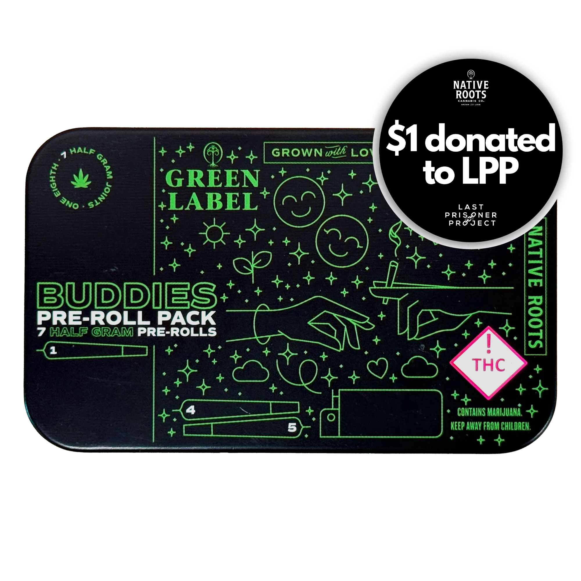 REC: Green Label Cherry Gorilla Kush Breath Buddies Joint 7x0.5g