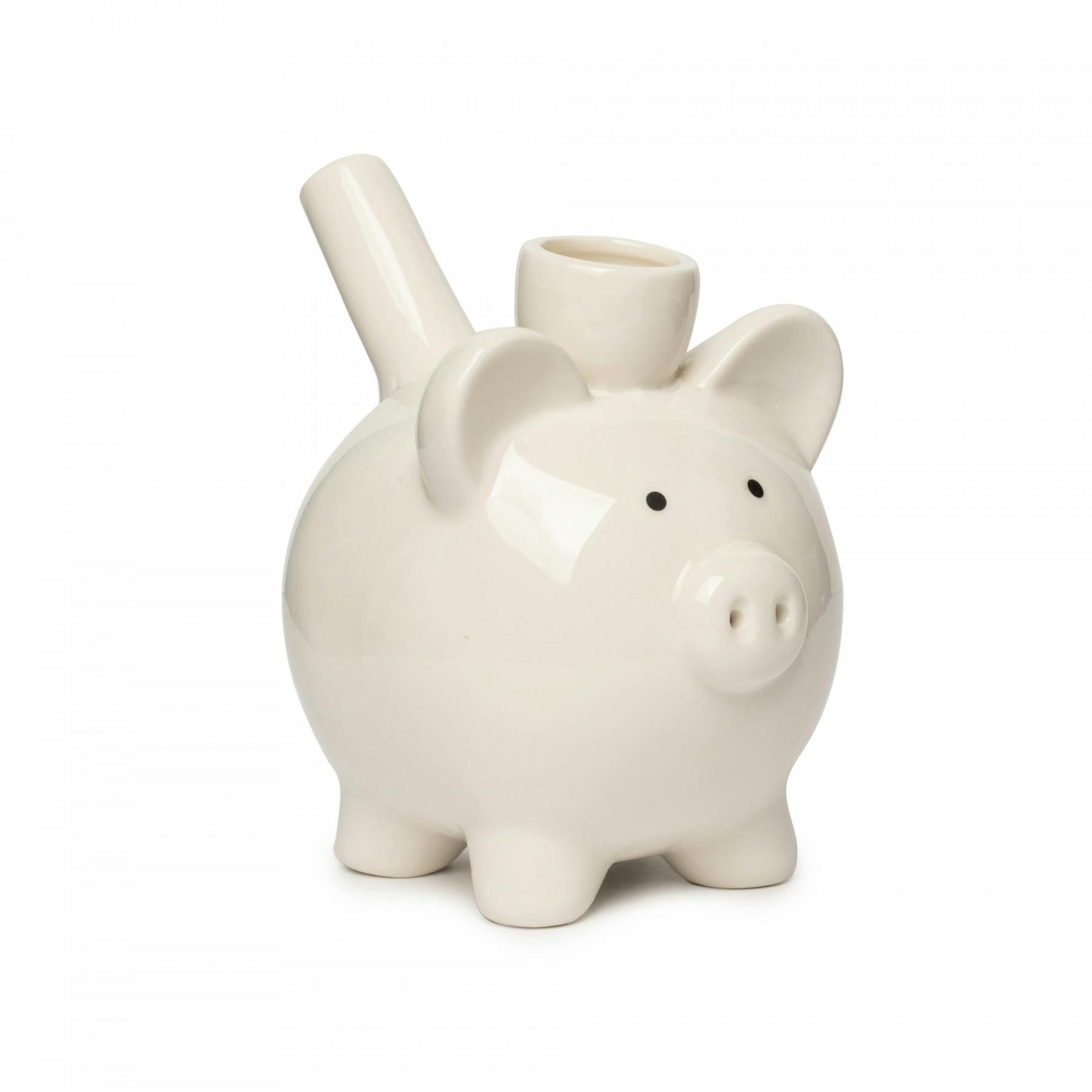 Fashioncraft | Ceramic Piggy Pipe - White