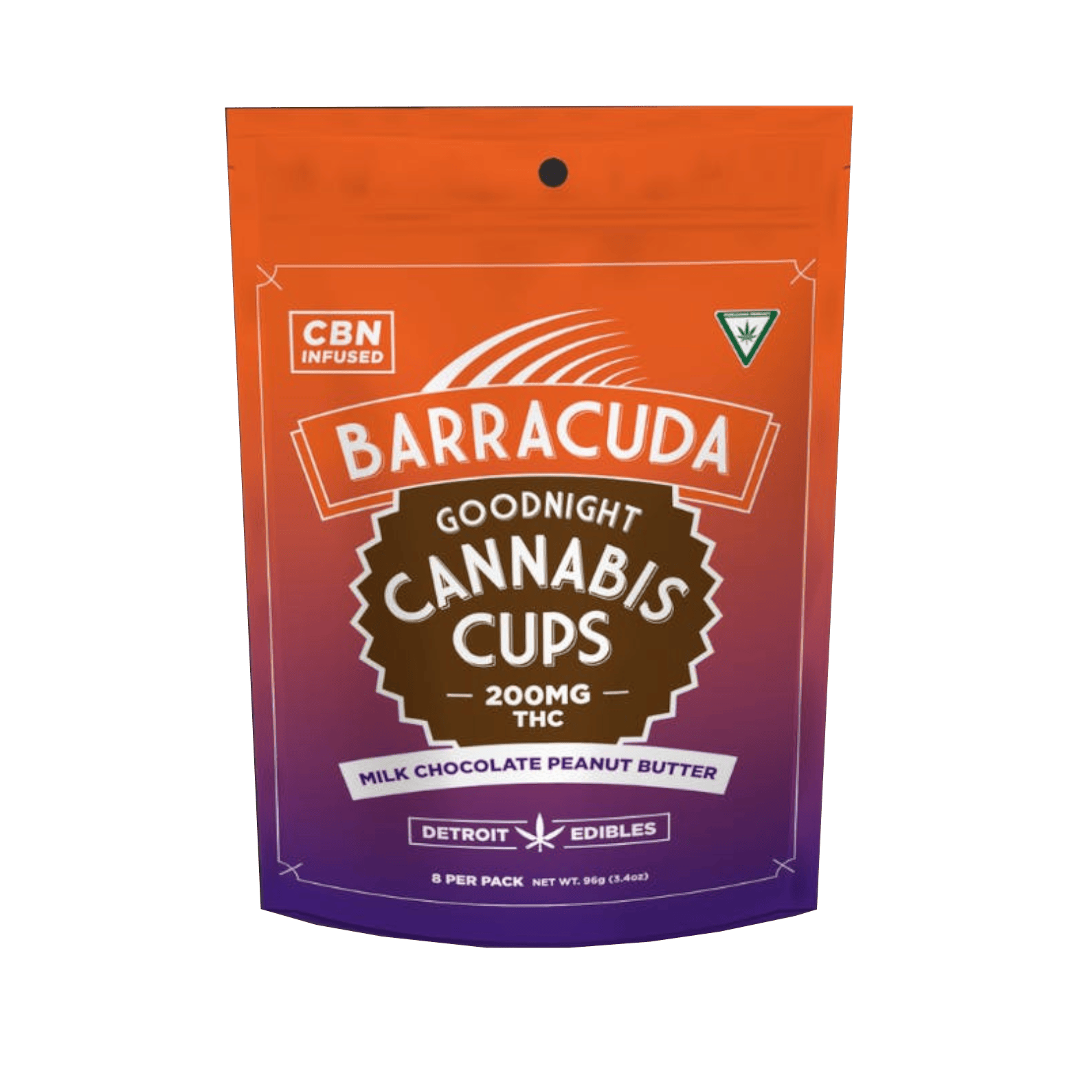 Detroit Edibles | Barracuda Cups - 200mg - Goodnight Milk Chocolate Peanut Butter