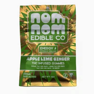 Apple Lime Ginger - Energy 200MG by Nom Nom Edible Co. – Edibles at Gatsby Cannabis