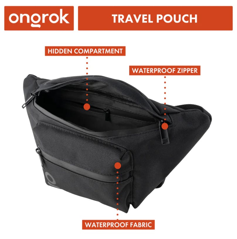 Photo of ONGROK | Smell Proof Carbon Lined Fanny Pack/Travel Pouch | 8 x 7″ | Black