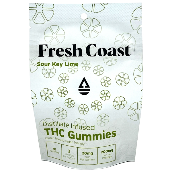 Fresh Coast | Sour Key Lime Distillate Gummies | 200mg