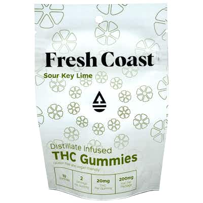 Product: Fresh Coast | Sour Key Lime Distillate Gummies | 200mg