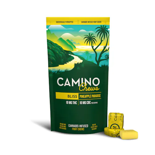 Pineapple Paradise Bliss Camino Chews 10mg THC: 10mg CBC [10pk]-active