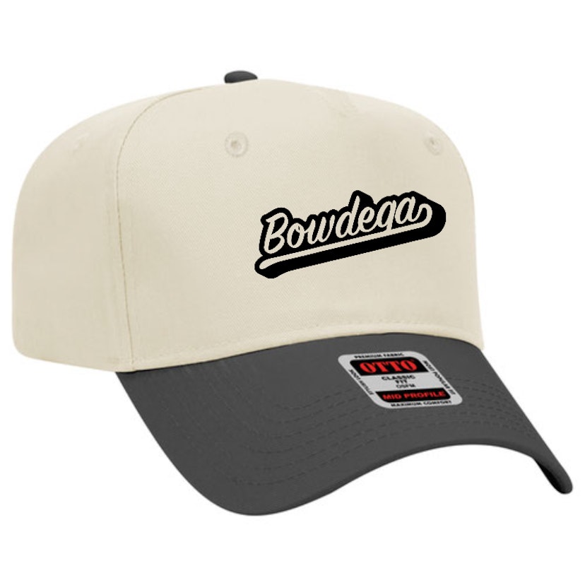 Bowdega Baseball Hat - Khaki with Black Embroidery