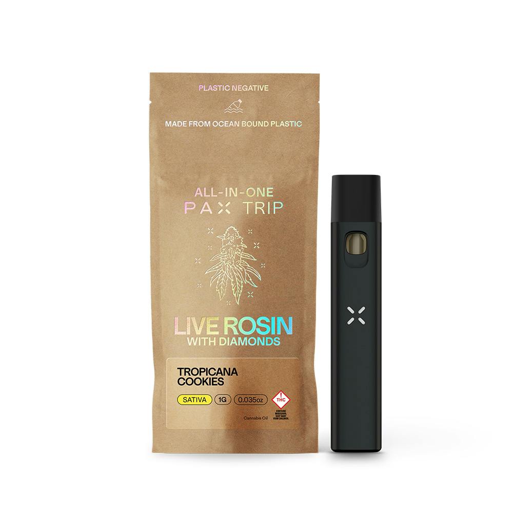 how many hits in disposable vape Live Rosin with Diamonds | Tropicana Cookies 1g | AIO | Medicine Man Rogers  @ Longmont (Dispensary